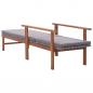 Preview: Sonnenliege mit Auflage Poly Rattan Akazie Massivholz Grau