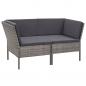 Preview: ARDEBO.de - 6-tlg. Garten-Sofagarnitur mit Auflagen Poly Rattan Grau