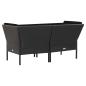 Preview: ARDEBO.de - 6-tlg. Garten-Lounge-Set mit Auflagen Poly Rattan Schwarz