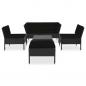 Preview: 6-tlg. Garten-Lounge-Set mit Auflagen Poly Rattan Schwarz