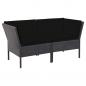 Preview: 6-tlg. Garten-Lounge-Set mit Auflagen Poly Rattan Schwarz