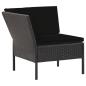 Preview: 6-tlg. Garten-Lounge-Set mit Auflagen Poly Rattan Schwarz