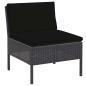 Preview: 6-tlg. Garten-Lounge-Set mit Auflagen Poly Rattan Schwarz