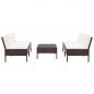 Preview: ARDEBO.de - 5-tlg. Garten-Sofagarnitur mit Auflagen Poly Rattan Braun