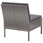 Preview: ARDEBO.de - 5-tlg. Garten-Sofagarnitur mit Auflagen Poly Rattan Grau