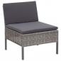 Preview: 5-tlg. Garten-Sofagarnitur mit Auflagen Poly Rattan Grau