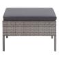 Preview: 5-tlg. Garten-Sofagarnitur mit Auflagen Poly Rattan Grau