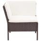 Preview: ARDEBO.de - 6-tlg. Garten-Lounge-Set mit Auflagen Poly Rattan Braun