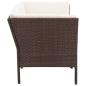 Preview: 6-tlg. Garten-Lounge-Set mit Auflagen Poly Rattan Braun