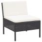 Preview: 6-tlg. Garten-Lounge-Set mit Auflagen Poly Rattan Schwarz