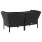 Preview: 6-tlg. Garten-Lounge-Set mit Auflagen Poly Rattan Schwarz