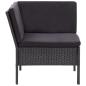 Preview: 6-tlg. Garten-Lounge-Set mit Auflagen Poly Rattan Schwarz