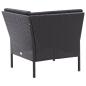 Preview: 6-tlg. Garten-Lounge-Set mit Auflagen Poly Rattan Schwarz
