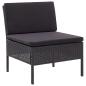 Preview: 6-tlg. Garten-Lounge-Set mit Auflagen Poly Rattan Schwarz