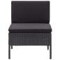 Preview: 6-tlg. Garten-Lounge-Set mit Auflagen Poly Rattan Schwarz