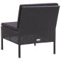 Preview: 6-tlg. Garten-Lounge-Set mit Auflagen Poly Rattan Schwarz