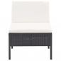Preview: 3-tlg. Garten-Lounge-Set mit Auflagen Poly Rattan Schwarz