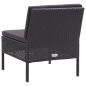 Preview: ARDEBO.de - 3-tlg. Garten-Lounge-Set mit Auflagen Poly Rattan Schwarz