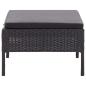 Preview: 3-tlg. Garten-Lounge-Set mit Auflagen Poly Rattan Schwarz