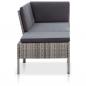 Preview: 3-tlg. Garten-Lounge-Set mit Auflagen Poly Rattan Grau