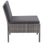 Preview: 3-tlg. Garten-Lounge-Set mit Auflagen Poly Rattan Grau