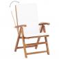 Preview: Garten-Liegestühle 2 Stk. mit Auflagen Massivholz Teak 