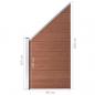 Preview: Zaunelement WPC 95x(105-180) cm Braun
