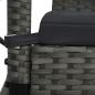 Preview: Hollywoodschaukel 3-Sitzer mit Dach Poly Rattan Grau