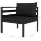 Preview: Modular-Sofa-Eckteil 1 Stk. mit Kissen Aluminium Anthrazit