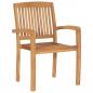 Preview: Garten-Essstühle 2 Stk. Stapelbar Teak Massivholz