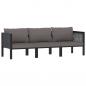 Preview: ARDEBO.de - 3-Sitzer-Sofa mit Auflage Anthrazit Poly Rattan 