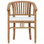 Preview: ARDEBO.de - Gartenstühle mit Kissen 2 Stk. Teak Massivholz