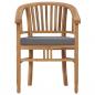 Preview: ARDEBO.de - Gartenstühle mit Kissen 2 Stk. Teak Massivholz