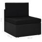 Preview: Modulares 3-Sitzer-Sofa Poly Rattan Schwarz
