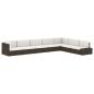 Preview: Modulares Sofa-Eckteil mit Armlehne (links) Poly Rattan Braun
