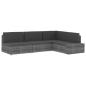 Preview: Modulares Sofa-Eckteil mit Armlehne (links) Poly Rattan Braun