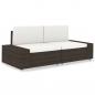 Preview: ARDEBO.de - Modulares 2-Sitzer-Sofa Poly Rattan Braun