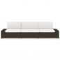 Preview: Modulares 3-Sitzer-Sofa Poly Rattan Braun