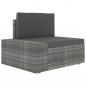 Preview: Modulares 2-Sitzer-Sofa Poly Rattan Grau