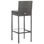 Preview: ARDEBO.de - 7-tlg. Gartenbar-Set mit Auflagen Poly Rattan Grau