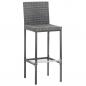 Preview: 7-tlg. Gartenbar-Set mit Auflagen Poly Rattan Grau
