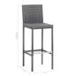 Preview: 7-tlg. Gartenbar-Set mit Auflagen Poly Rattan Grau