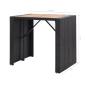 Preview: ARDEBO.de - 5-tlg. Garten-Bar-Set Poly Rattan und Akazienholz Schwarz