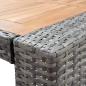 Preview: 5-tlg. Garten-Bar-Set Poly Rattan und Akazienholz Grau