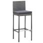 Preview: 5-tlg. Garten-Bar-Set Poly Rattan und Akazienholz Grau