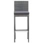 Preview: 5-tlg. Garten-Bar-Set Poly Rattan und Akazienholz Grau