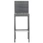 Preview: 5-tlg. Garten-Bar-Set Poly Rattan und Akazienholz Grau