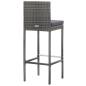 Preview: 5-tlg. Garten-Bar-Set Poly Rattan und Akazienholz Grau