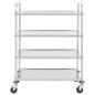 Preview: 4-Stufiger Servierwagen 107 x 55 x 125 cm Edelstahl