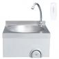 Preview: Handwaschbecken mit Wasserhahn und Seifenspender Edelstahl 